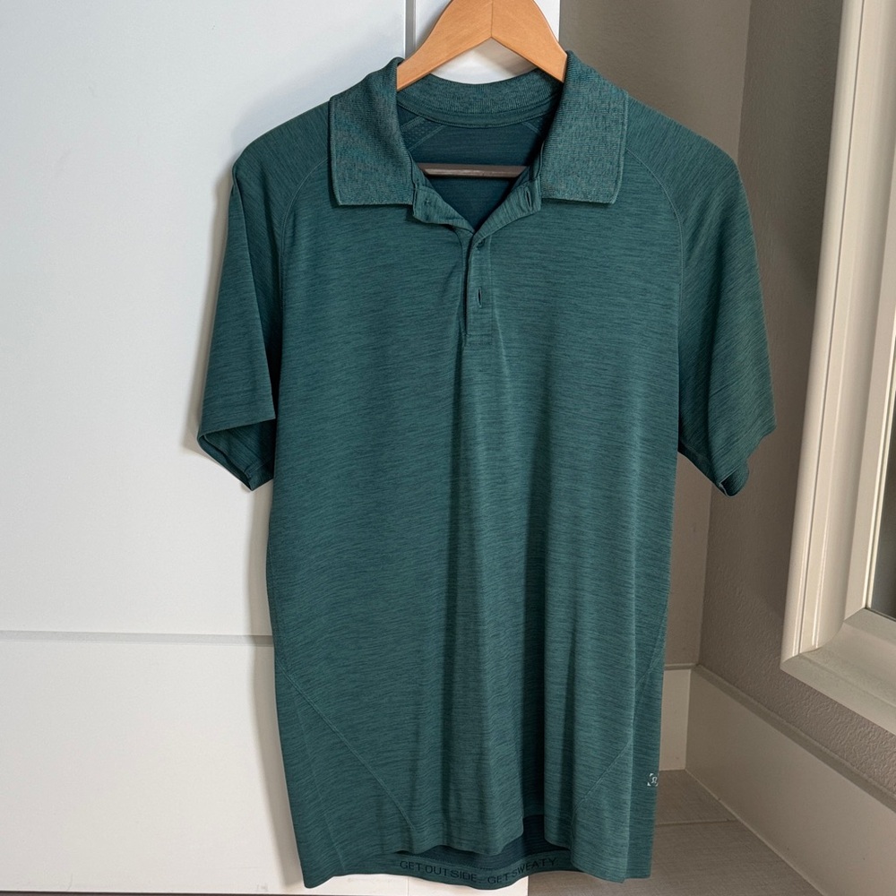 Lululemon Heather Green Metal Vent Tech Polo Shirt - Men’s Medium